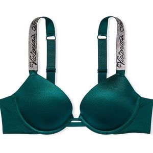 Victoria’s Secret VERY SEXY Bombshell Add-2-Cups Jade Green Rhinestone Bra New